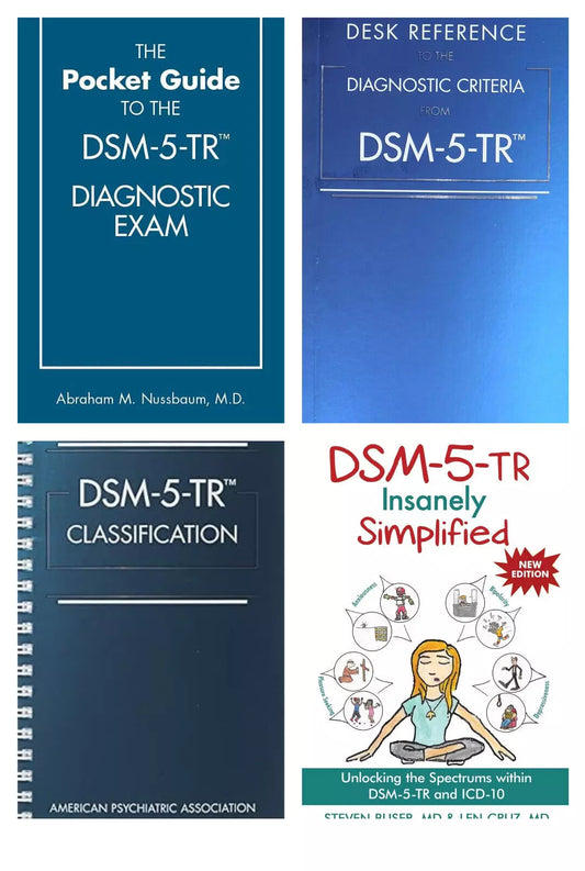 DSM 5 TR Combo Set Desk Reference + Classification + Simplified + Pocket Guide, ISBN: 978-0890425763, 978-1462551347, 978-1685030476