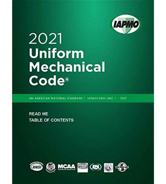 2021 Uniform Mechanical Code, ISBN: 978-1944366445