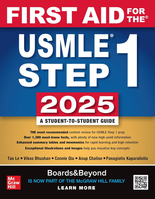 First Aid for the USMLE Step 1 2025 35th Edition, ISBN: 978-1266346460