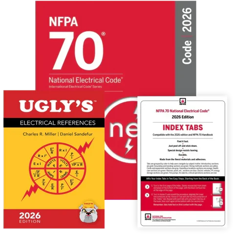 NFPA 70 2026, National Electrical Code 2026 + Ugly’s Electrical References 2026 + Index Tabs