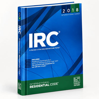 Angled view of the 2018 International Residential Code residential construction book