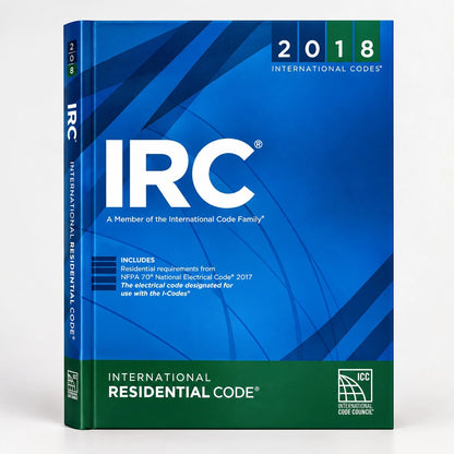 2018 International Residential Code IRC softcover code book for residential construction