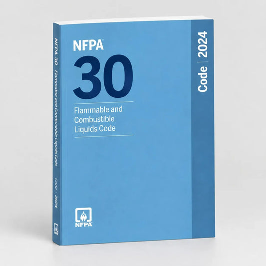 2024 NFPA 30 Flammable and Combustible Liquids Code softcover book, front cover view.