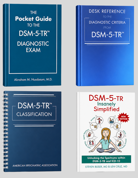 DSM 5 TR Combo Set Desk Reference + Classification + Simplified + Pocket Guide, ISBN: 978-0890425763, 978-1462551347, 978-1685030476
