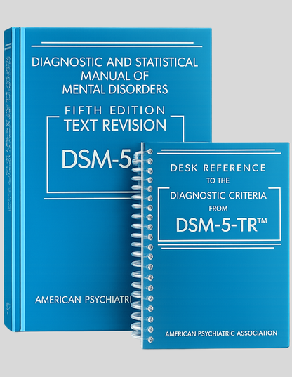Diagnostic and Statistical Manual of Mental Disorders, Fifth Edition (Hardcover) and Desk Reference to the Diagnostic Criteria (Spiral Bound) ISBN: 9780890425756, 9780890425800