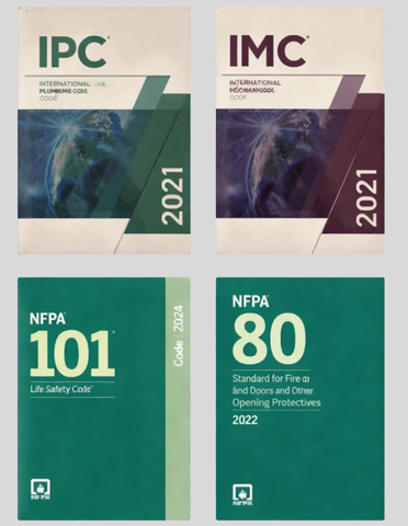 IPC 2021, IMC 2021, NFPA 101 2024 & NFPA 80 2022 (CODE SERIES)
