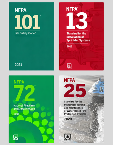 NFPA 101 2021, NFPA 13 2019, NFPA 72 2016 & NFPA 25 2020 (NFPA CODE SERIES)
