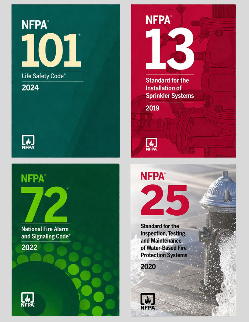 NFPA 101 2024, NFPA 13 2019, NFPA 72 2016 & NFPA 25 2020 (NFPA CODE SERIES)