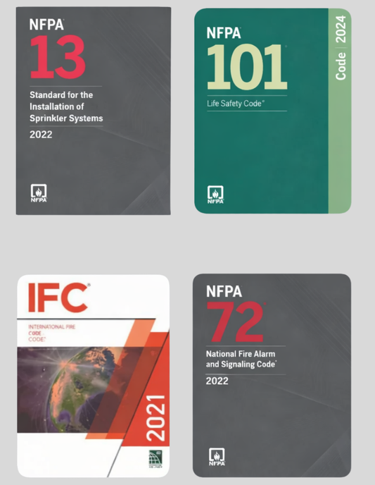 NFPA 13 2022, NFPA 101 2024, NFPA 72 2022 & IFC 2021 (CODE SERIES)