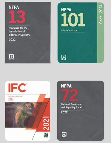 NFPA 13 2022, NFPA 101 2024, NFPA 72 2022 & IFC 2021 (CODE SERIES)