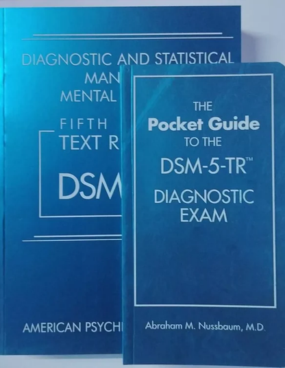 New DSM 5 TR & Pocket Guide Diagnostic Paperback Soft Combo Pack 978-0890425763, 978-1615373574