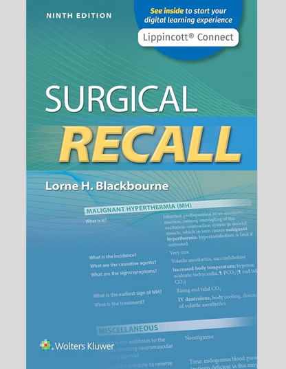 Surgical Recall (Lippincott Connect) Ninth, North American Edition ISBN: 9781975152949