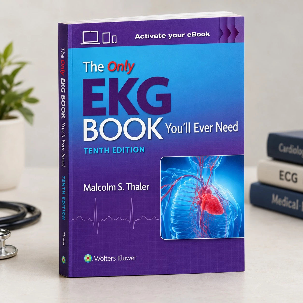 The Only EKG Book You'll Ever Need 10th Edition softcover medical reference