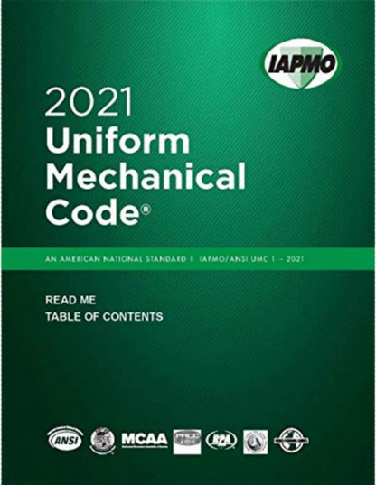 2021 Uniform Mechanical Code, ISBN: 978-1944366445
