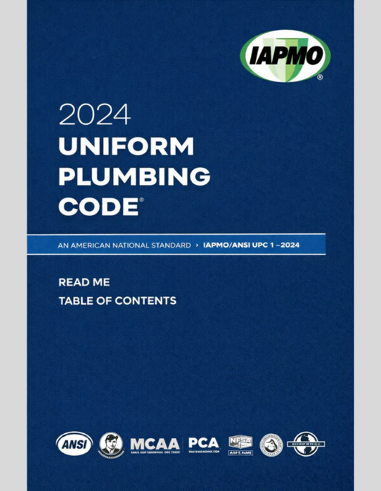 2024 Uniform Plumbing Code Soft Cover w/Tabs IAPMO/ANSI UPC 1 ISBN: 9781944366919